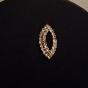 Vintage rhinestone Marque shaped brooch